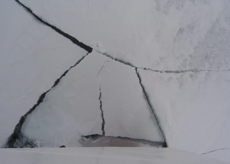 Driving through the ice